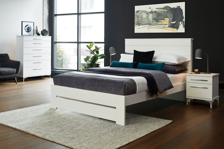 Aza Queen Bed Frame - White