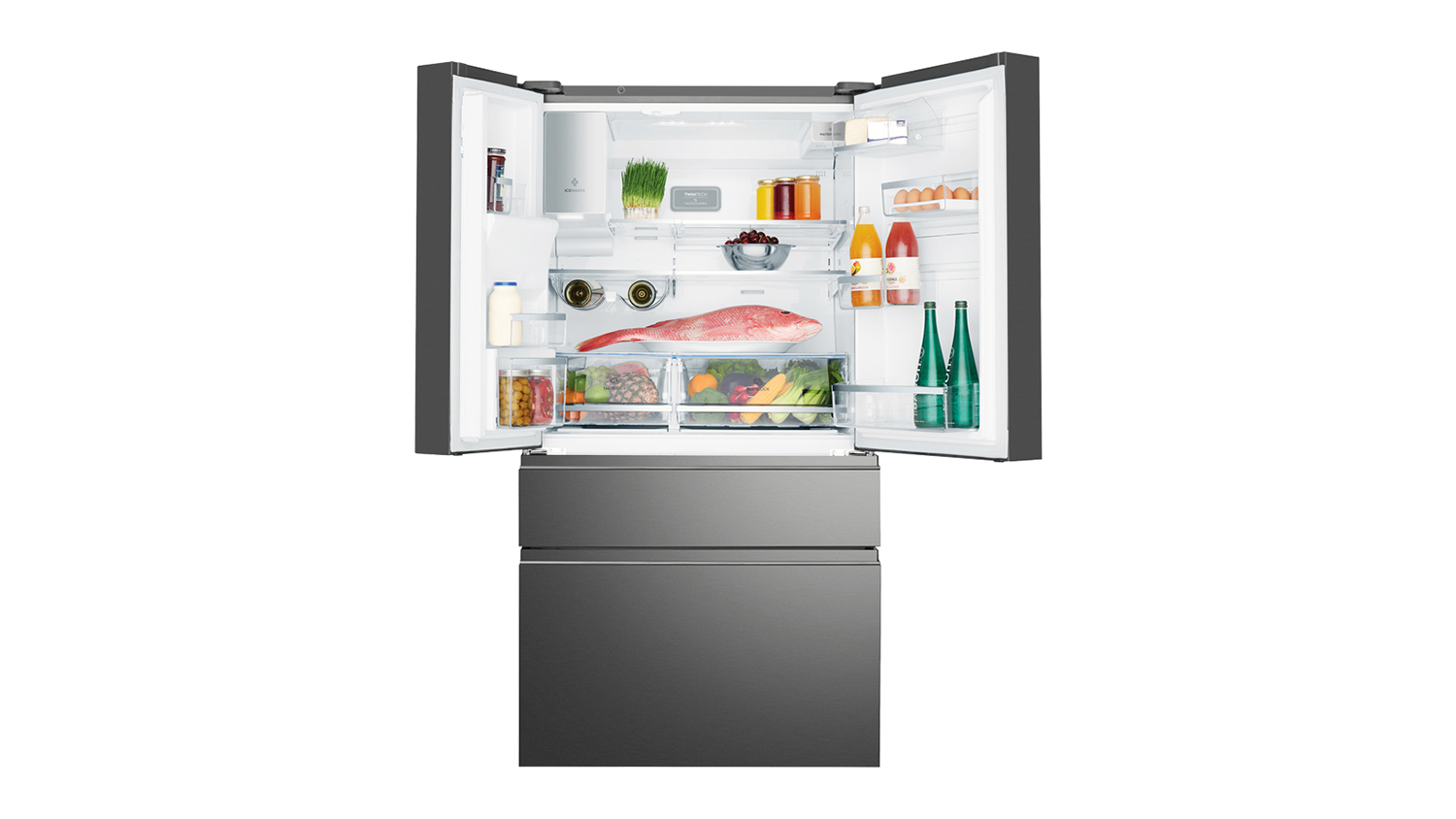 Electrolux 609L Multi Drawer Fridge Freezer with Ice & Water Dispenser - Dark Stainless Steel (EHE6899BA)