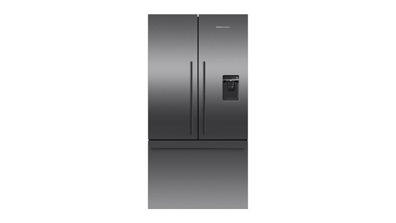 Fisher & Paykel 569L French Door Fridge Freezer with Ice & Water Dispenser - Black Stainless Steel (Series 7/RF610ADUB5)