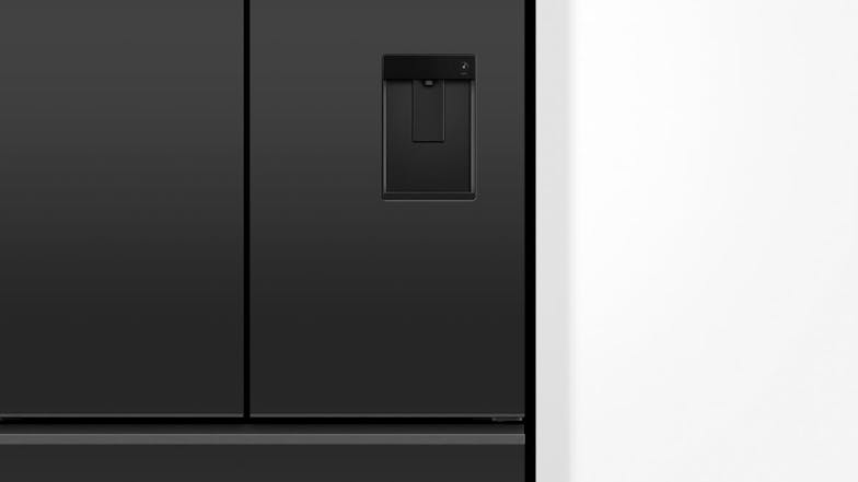 Fisher & Paykel 569L French Door Fridge Freezer with Water Dispenser - Black Glass (Series 7/RF610AZUB5)