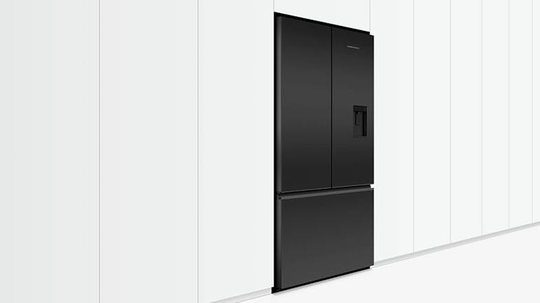 Fisher & Paykel 569L French Door Fridge Freezer with Water Dispenser - Black Glass (Series 7/RF610AZUB5)