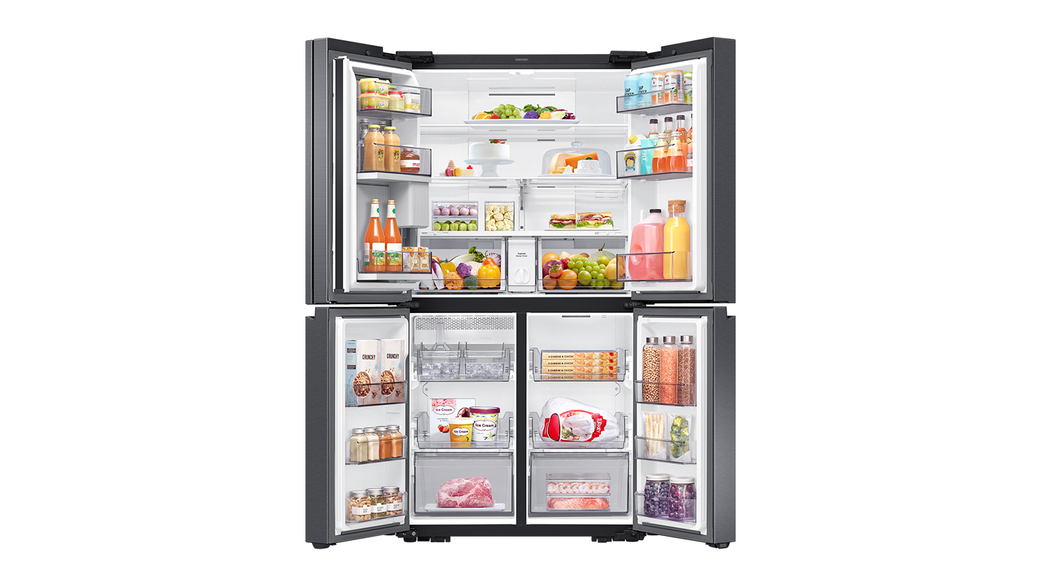 Samsung 648L Quad Door Fridge Freezer with Ice & Water Dispenser - Black (SRF7500BB)