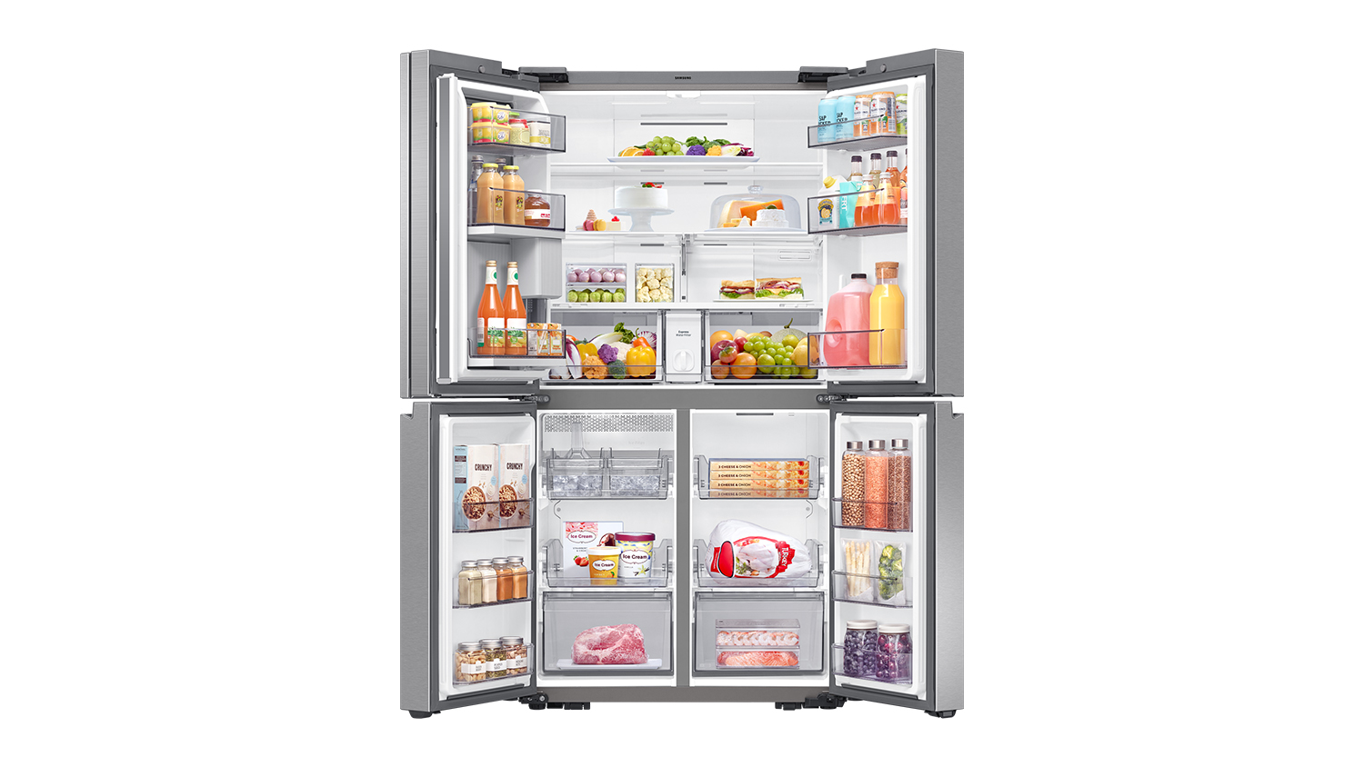 Samsung 648L Quad Door Fridge Freezer with Ice & Water Dispenser - Silver (RF59A7670SR/SA)