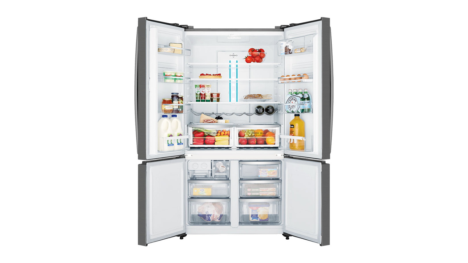 Westinghouse 541L Quad Door Fridge Freezer - Dark Stainless Steel (WQE6000BB)