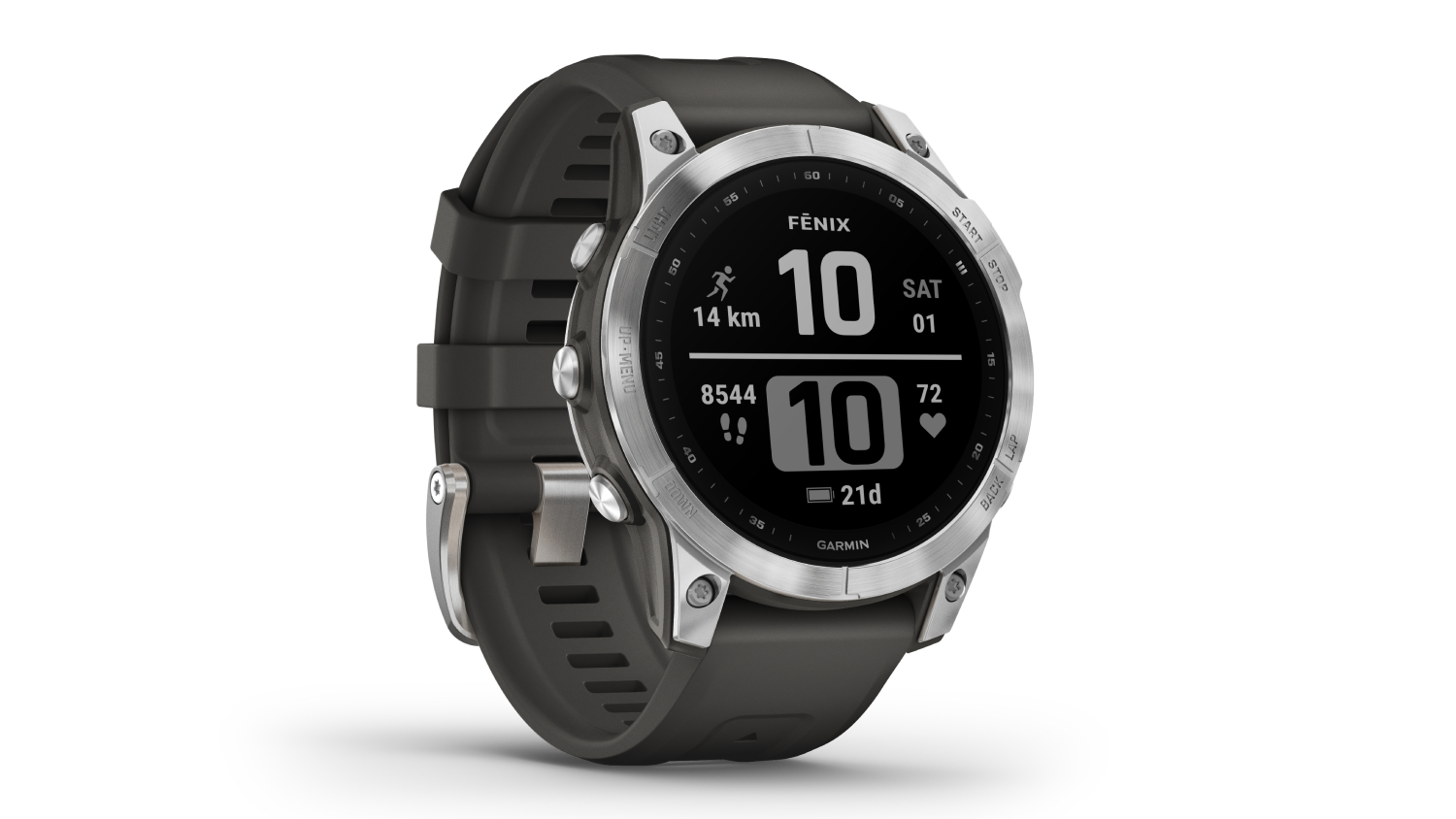 Garmin Fenix 7 Smartwatch Silver Case with Graphite Band 47mm