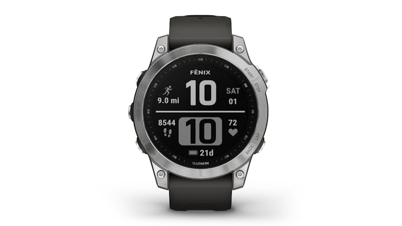 Garmin Fenix 7 - Silver with Graphite Band