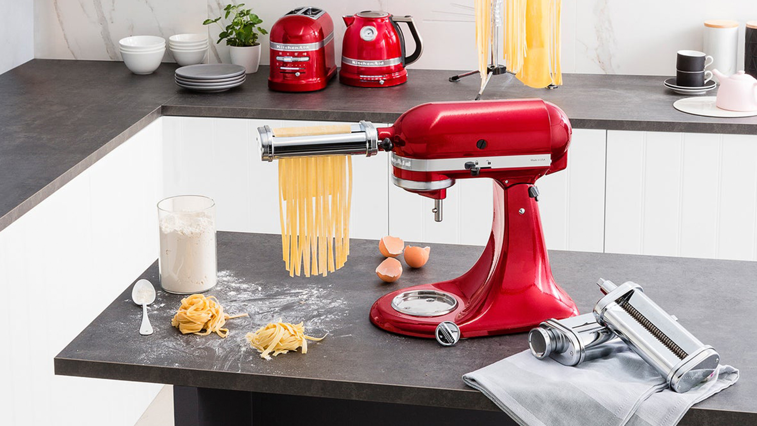 KitchenAid Pasta Roller & Cutter Attachment for Tilt-Head Stand Mixer - 3 Piece/Stainless Steel (KSMPRA)