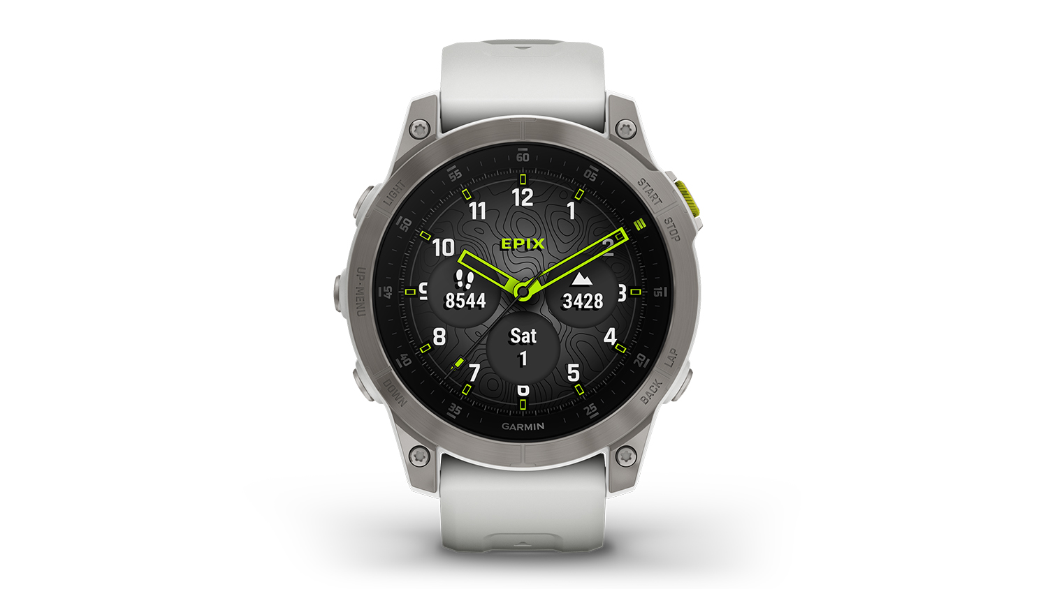 Garmin Epix (Gen 2) Smartwatch Titanium Case with White Band (47mm