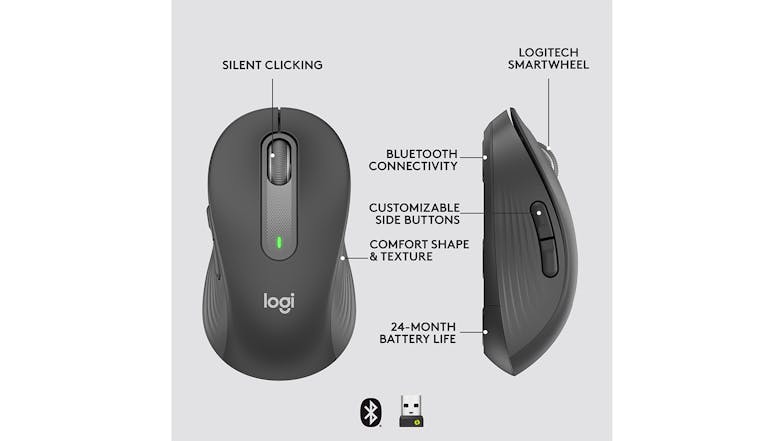 Logitech Signature M650 Wireless Mouse - Graphite (Medium)