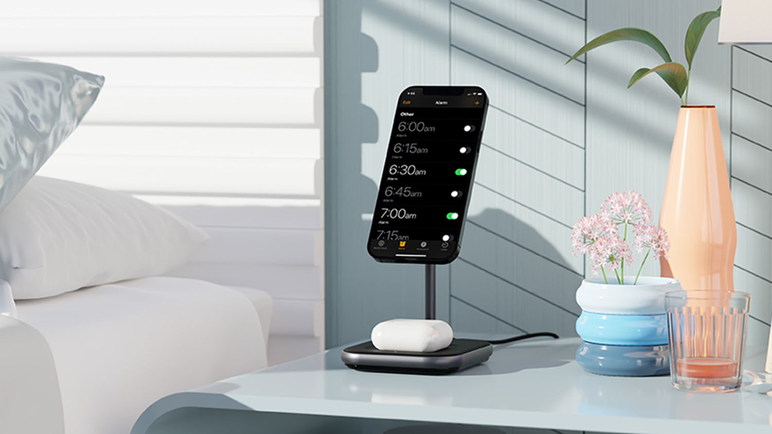MagDesk 7.5W 2in1 Wireless Charger Black Harvey