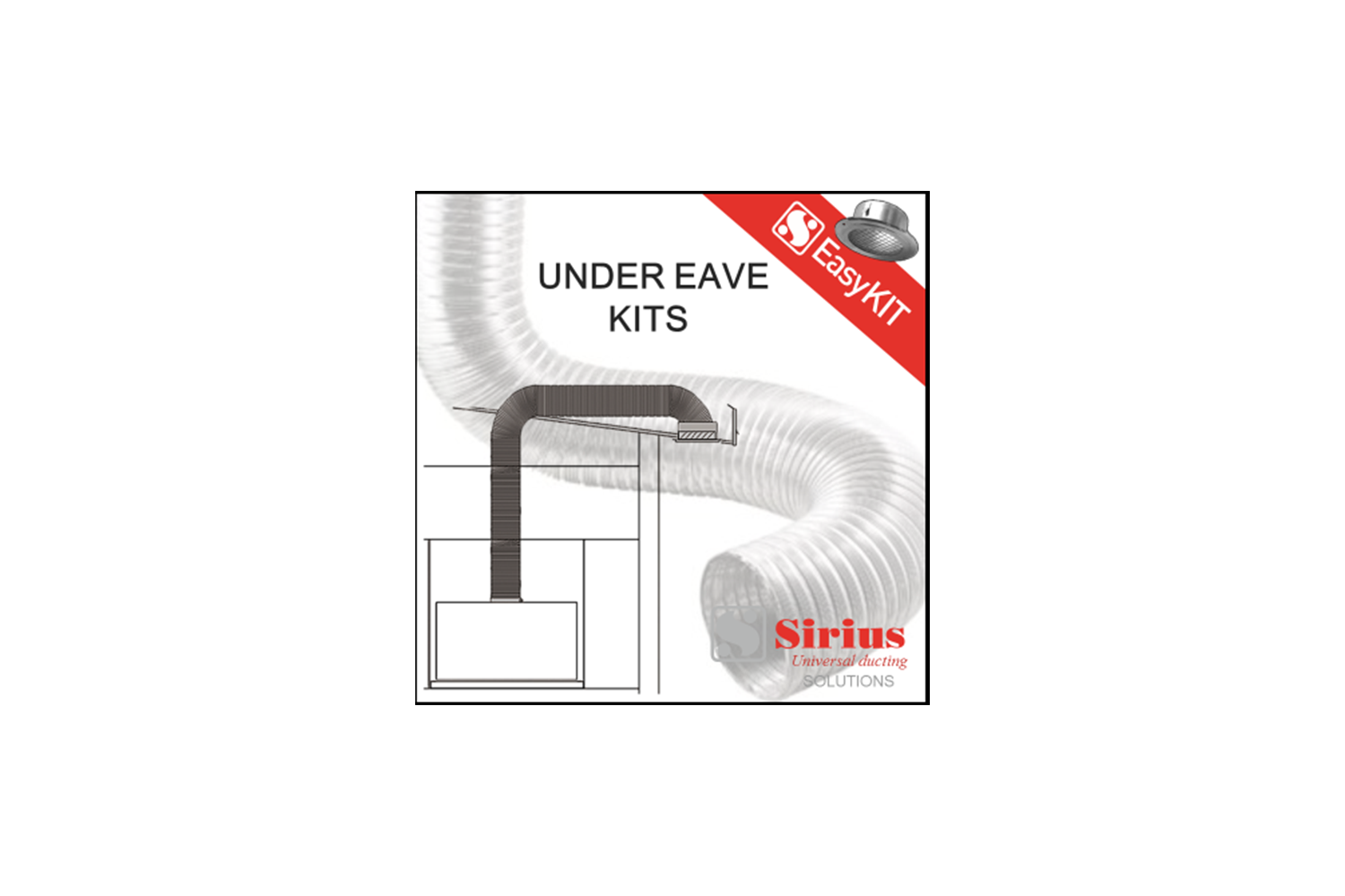 Sirius Rangehood Ducting Kit for Extraction through External Eave - 200mm (EASYEAVE-200)