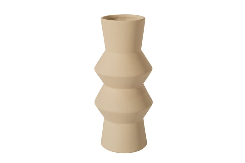 Totem Large Matte Beige Vase by Capulet Home