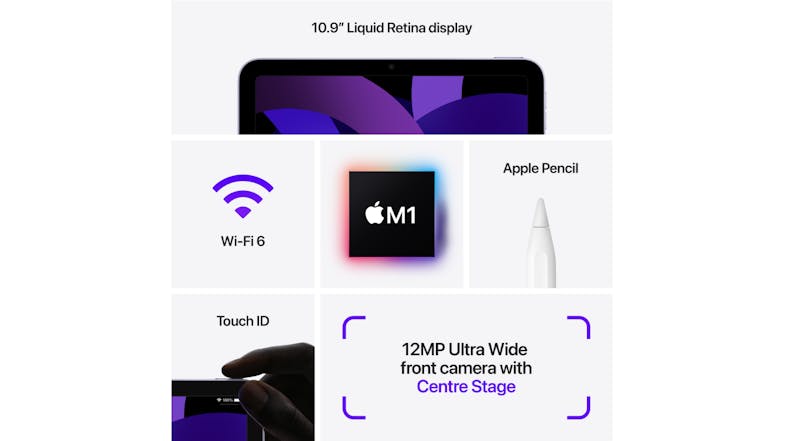 iPad Air 10.9” (5th Gen, 2022) - Purple 256GB Wi-Fi