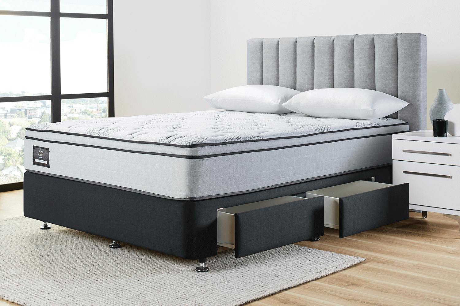 Conforma Classic Medium Super King Bed With Drawer Base by King Koil