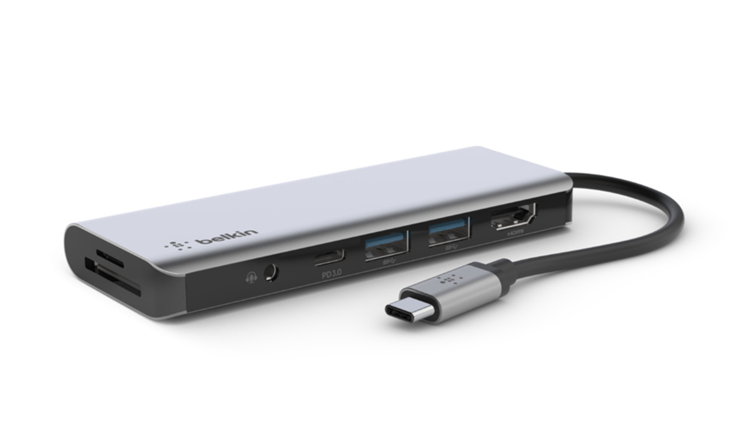 Belkin USB-C 7-in-1 Multiport Hub Adapter - Grey