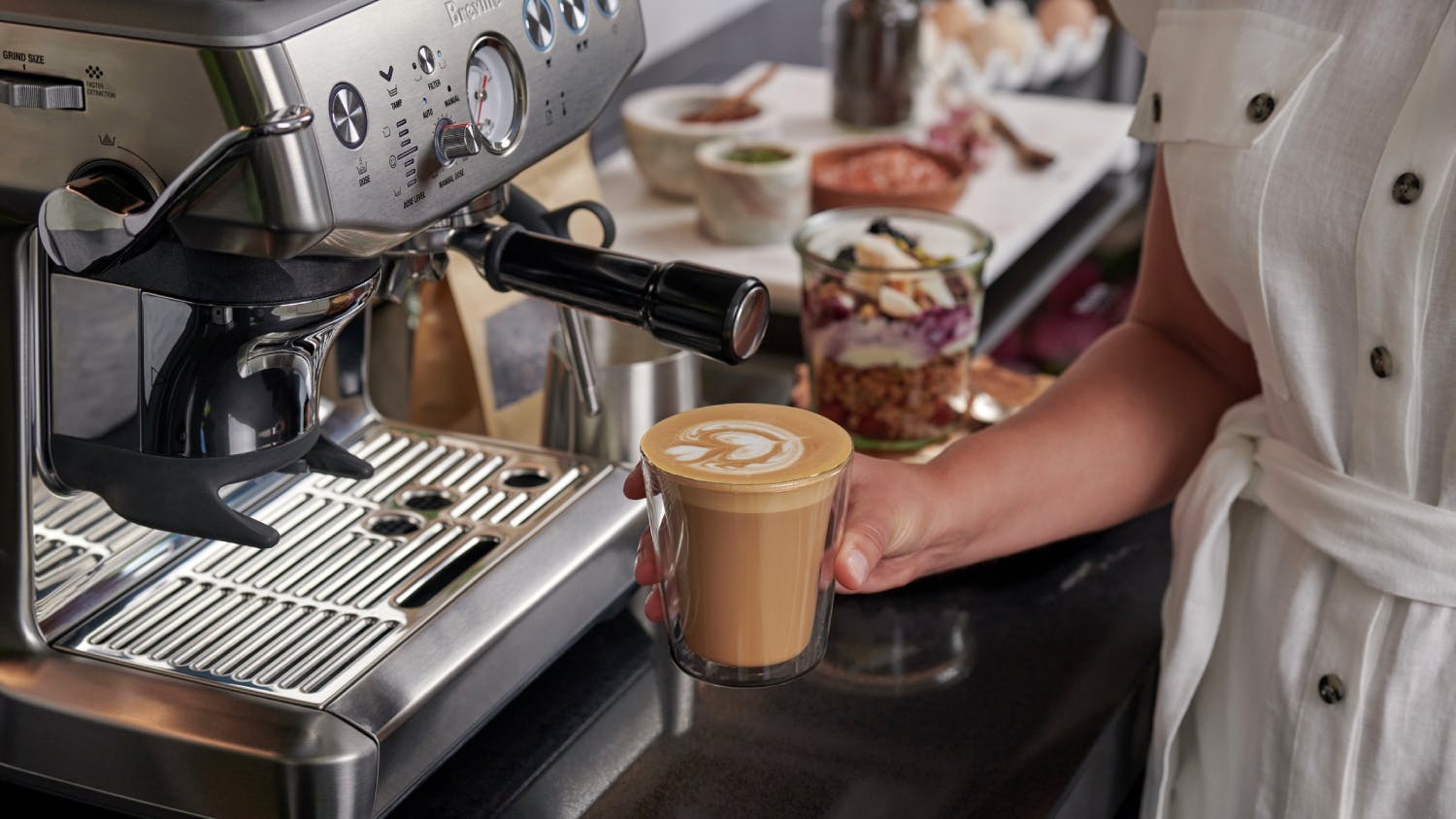 Breville the Barista Express Impress Espresso Machine - Brushed Stainless