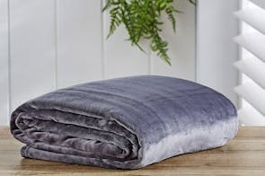 Aberdeen Plush Charcoal Blanket by L'Avenue