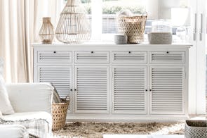 Venitiennes 4 Drawer Sideboard by Debonaire Furniture - White