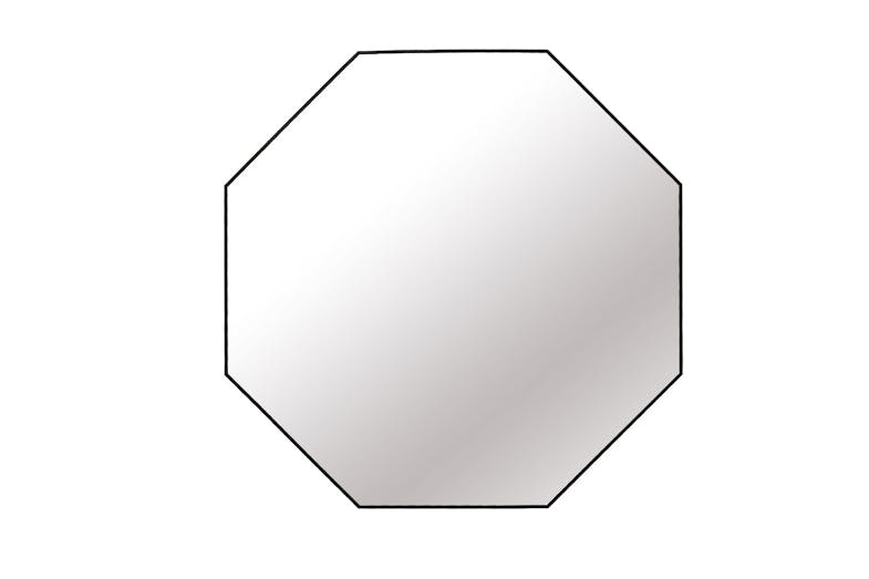Hexagon Metal Frame Mirror - Black