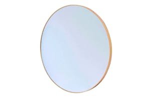 100cm Round Metal Frame Non-Bevelled Mirror - Gold