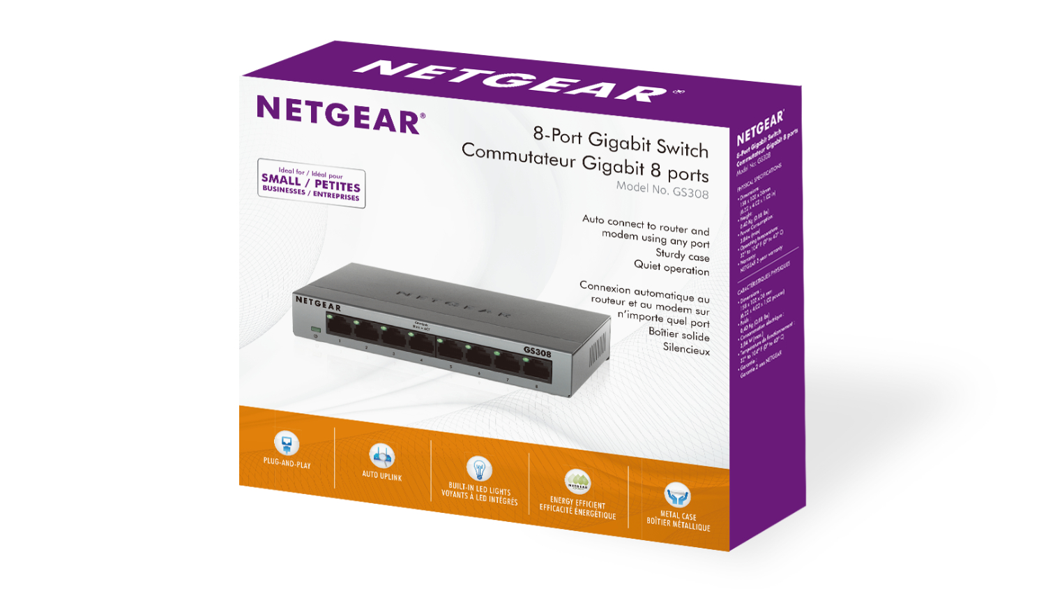 Netgear GS308 1000Mbps Gigabit Unmanaged Ethernet Switch - 8 Port ...