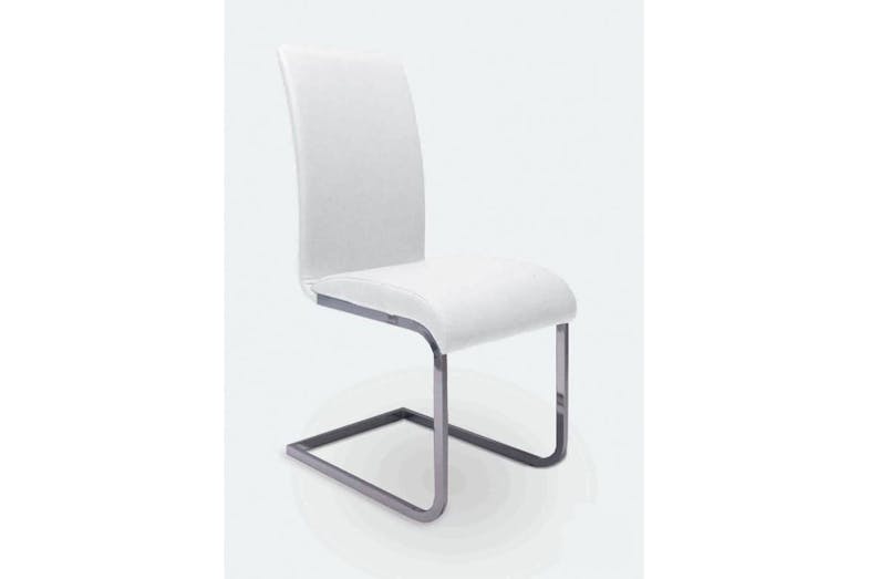 Cosmo Dining Chair with Chrome Frame by Collage - White