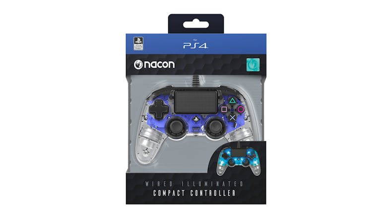 Nacon Wired Illuminated Compact Controller for PlayStation 4 - Light Blue