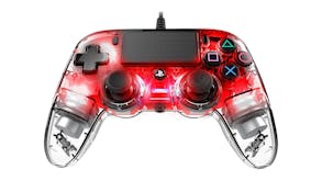 Nacon Wired Illuminated Compact Controller for PlayStation 4 - Light Red