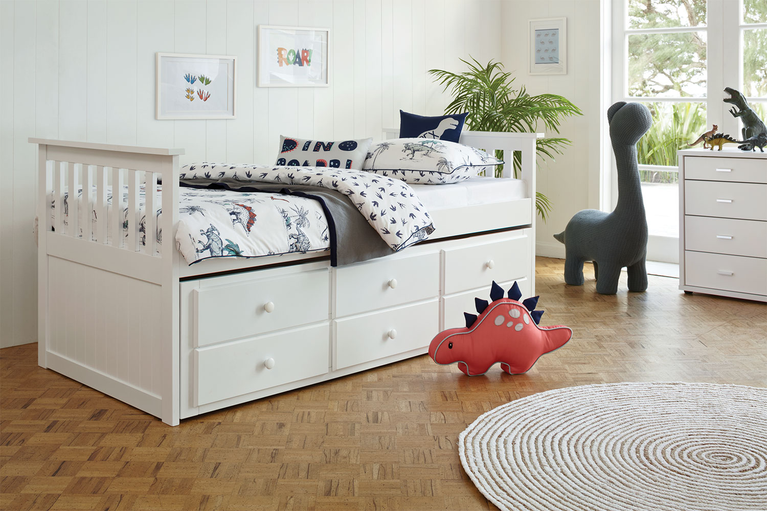Bailey Captain's Single Bed Frame with Trundle Package Harvey Norman