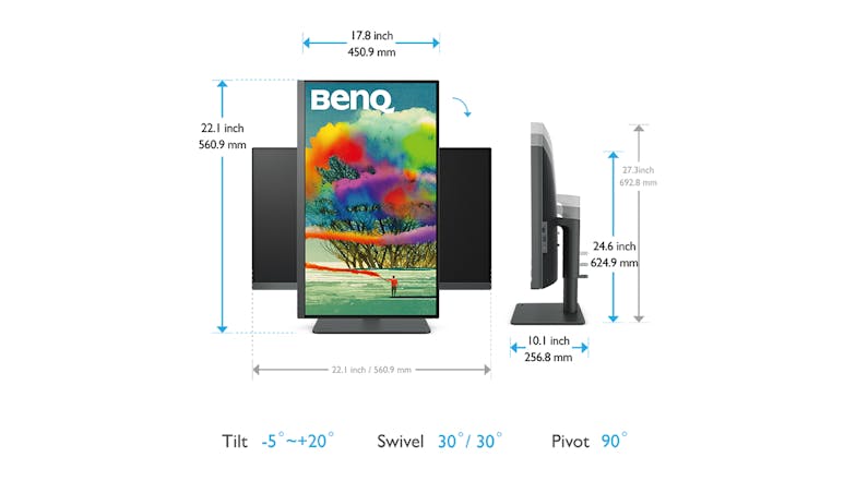 Benq 27" LCD Monitor - 3840x2160 60Hz 5ms IPS Panel (PD2705U)
