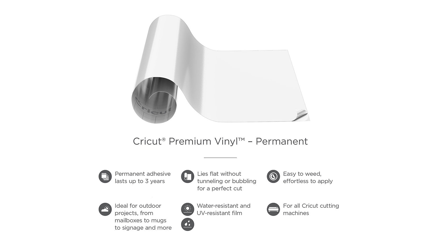 Cricut Permanent Premium Vinyl 12" X 48" - White | Harvey Norman New ...