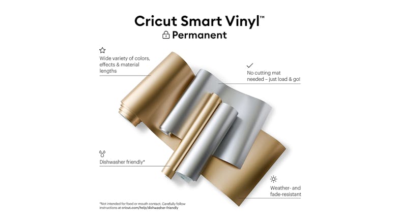 Cricut Permanent Smart Vinyl 13" x 3ft - Matte Metallic Champagne (1 Roll)