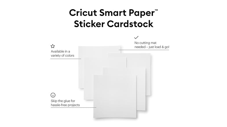 Cricut Smart Paper Sticker Cardstock 13" x 13" - White (10 Sheets)