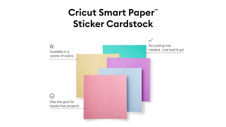 Cricut Smart Paper Sticker Cardstock 13" x 13" - Pastels (10 Sheets)