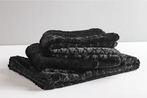 Raven Brushed Faux Fur Throw by Top Drawer