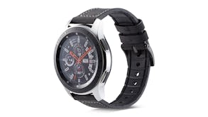 Swifty Watch Leather/Silicone Universal Strap - Black (Fit Case Size 20mm)