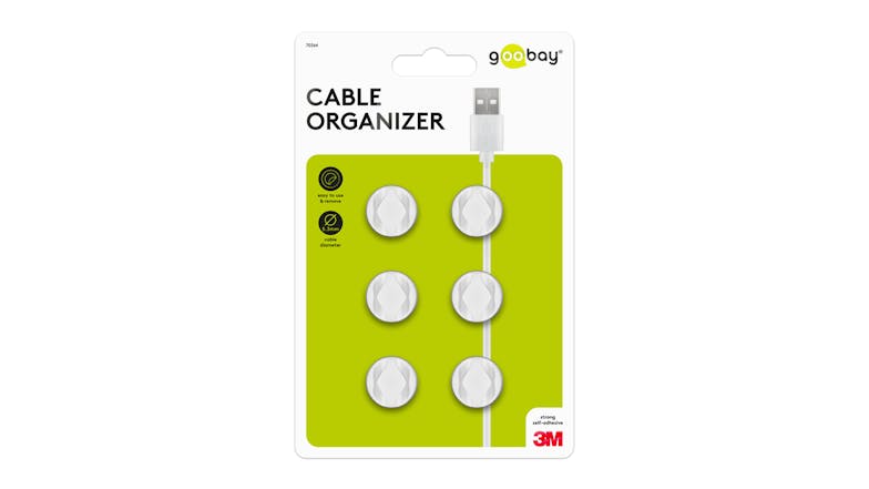 Goobay Cable Management 2 Slots Mini - White (6 Piece Set)