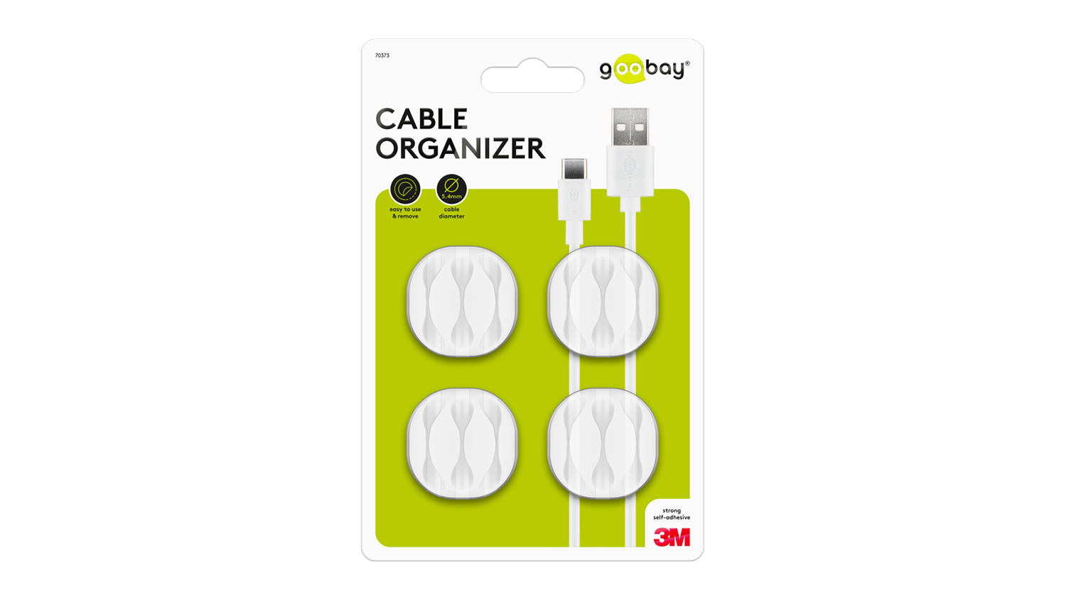 Goobay Cable Management 3 Slots - White (4 Piece Set)