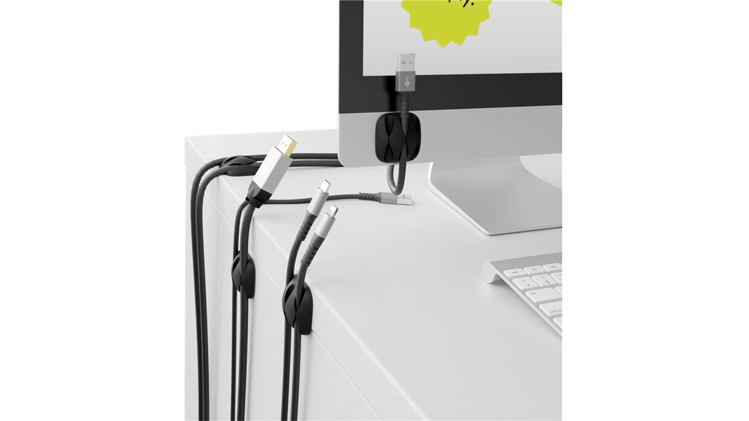 Goobay Cable Management 3 Slots - Black (4 Piece Set)