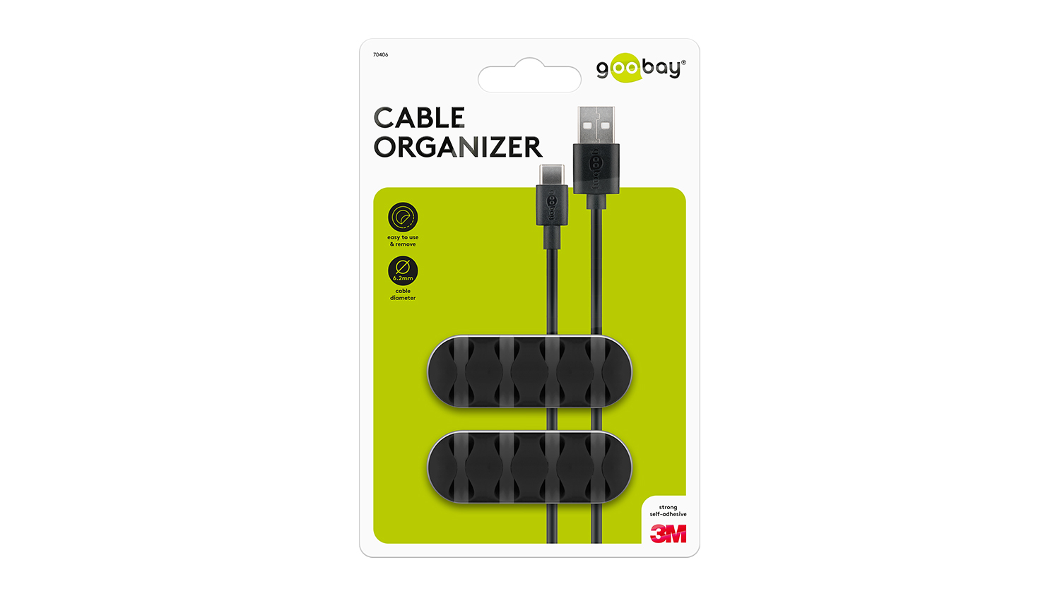 Goobay Cable Management 4 Slots - Black (2 Piece Set)