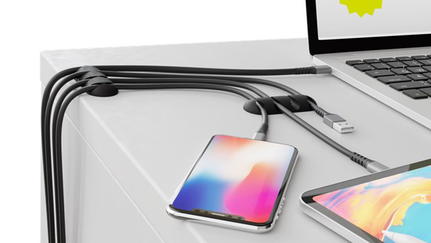 Goobay Cable Management 4 Slots - Black (2 Piece Set)