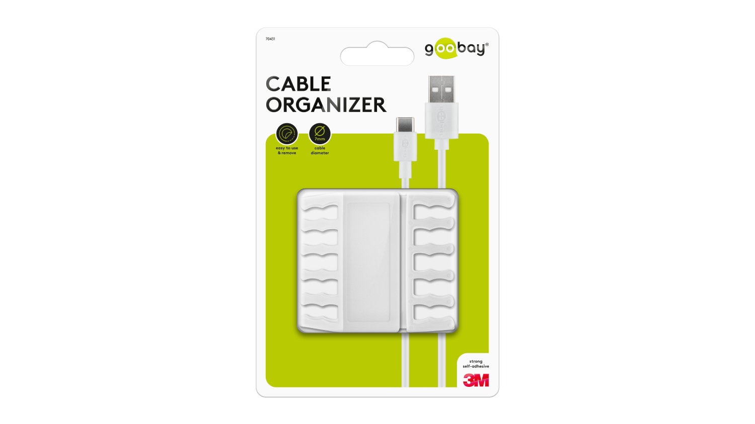 Goobay Cable Management 5 Slots - White (2 Piece Set)