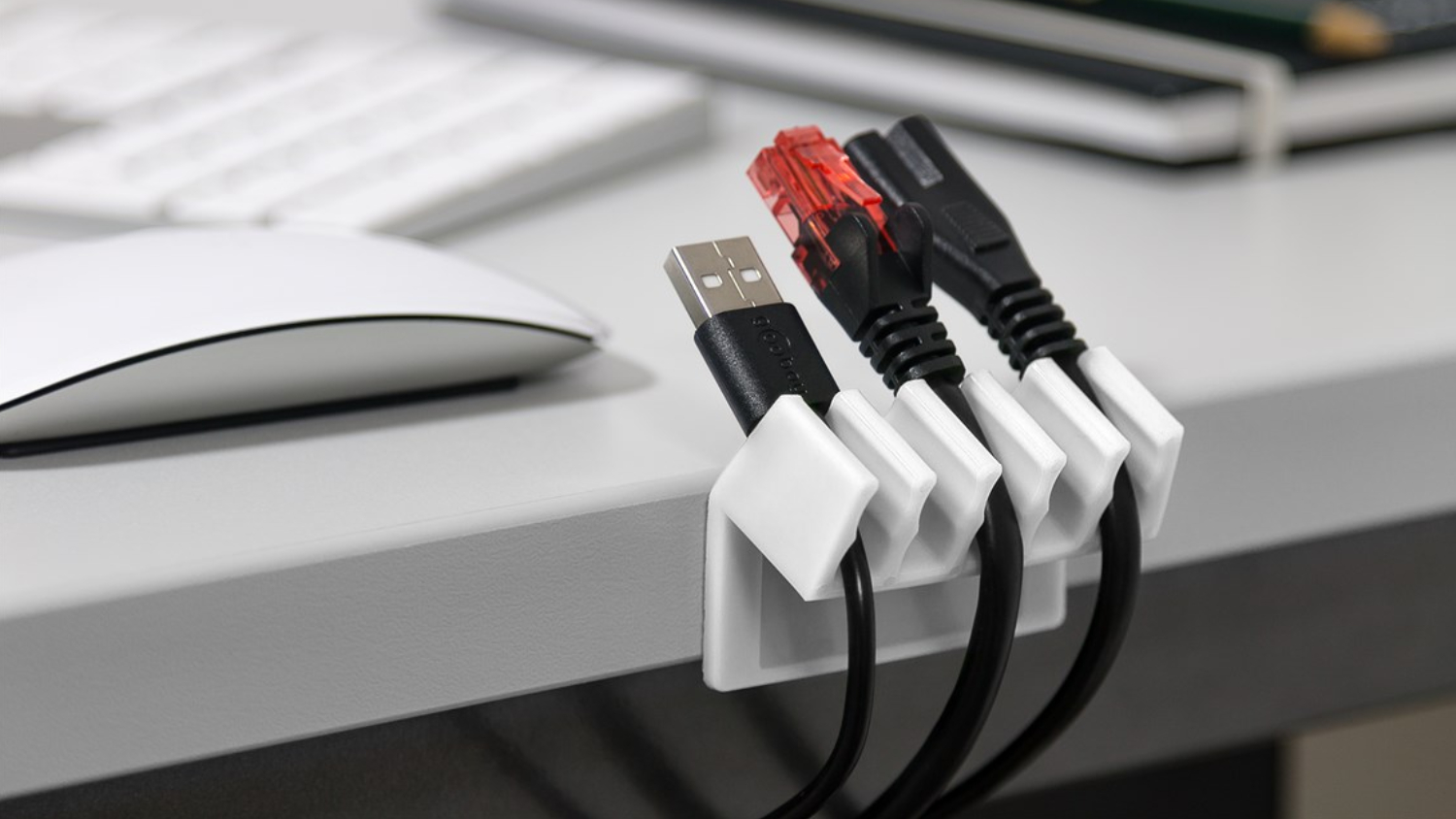 Goobay Cable Management 5 Slots - White (2 Piece Set)