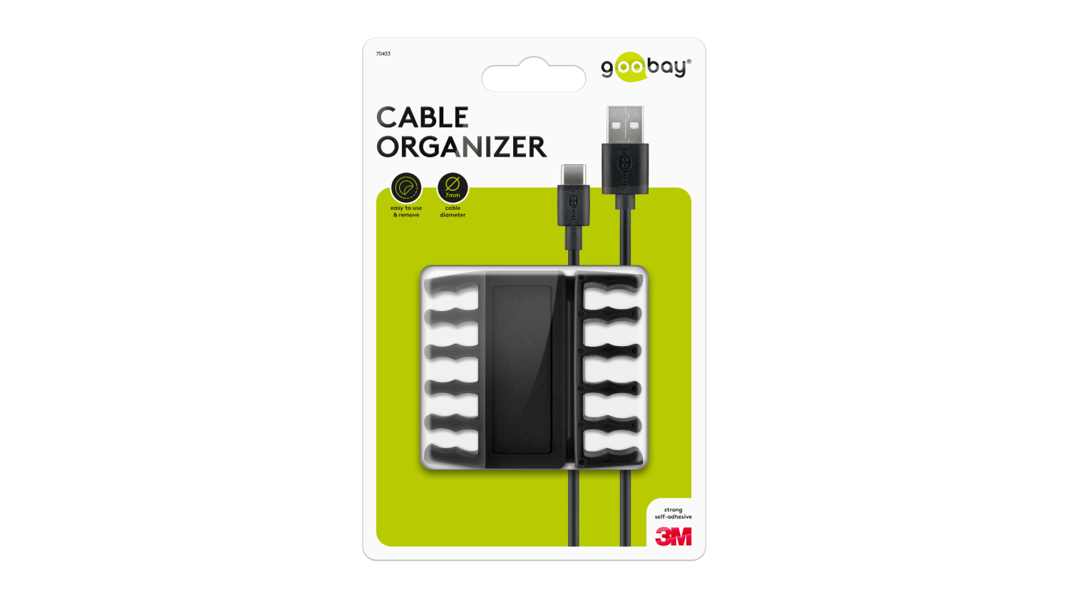 Goobay Cable Management 5 Slots - Black (2 Piece Set)