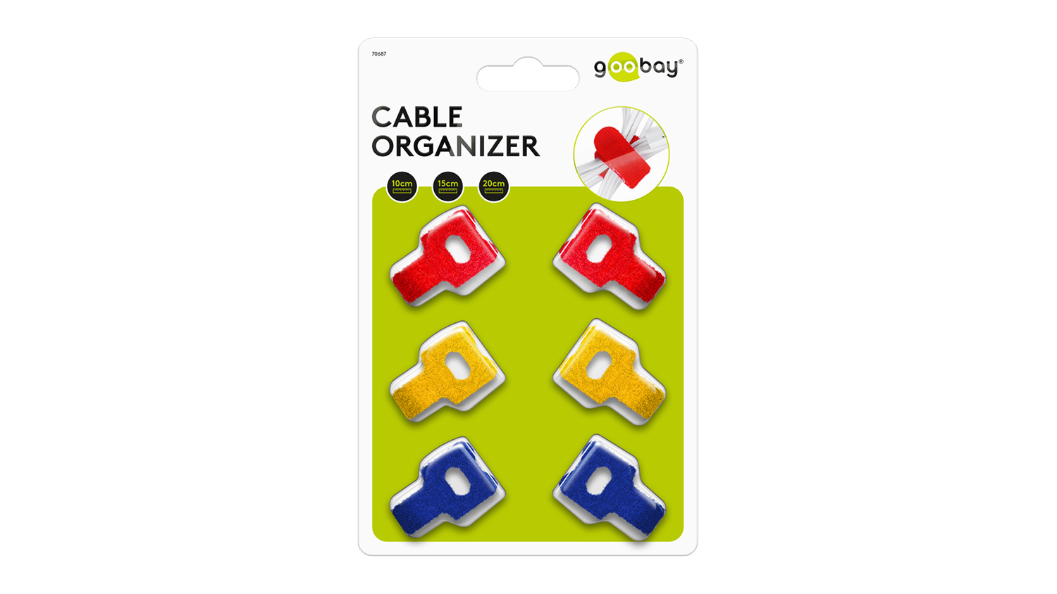 Goobay Cable Hook-and-Loop Fastener with Loop (6 Piece Set)