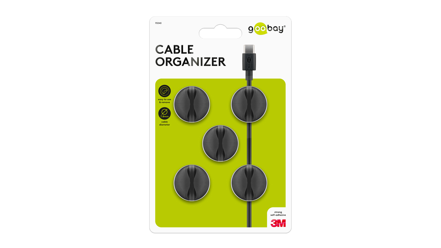 Goobay Cable Management 1 Slot - Black (5 Piece Set)