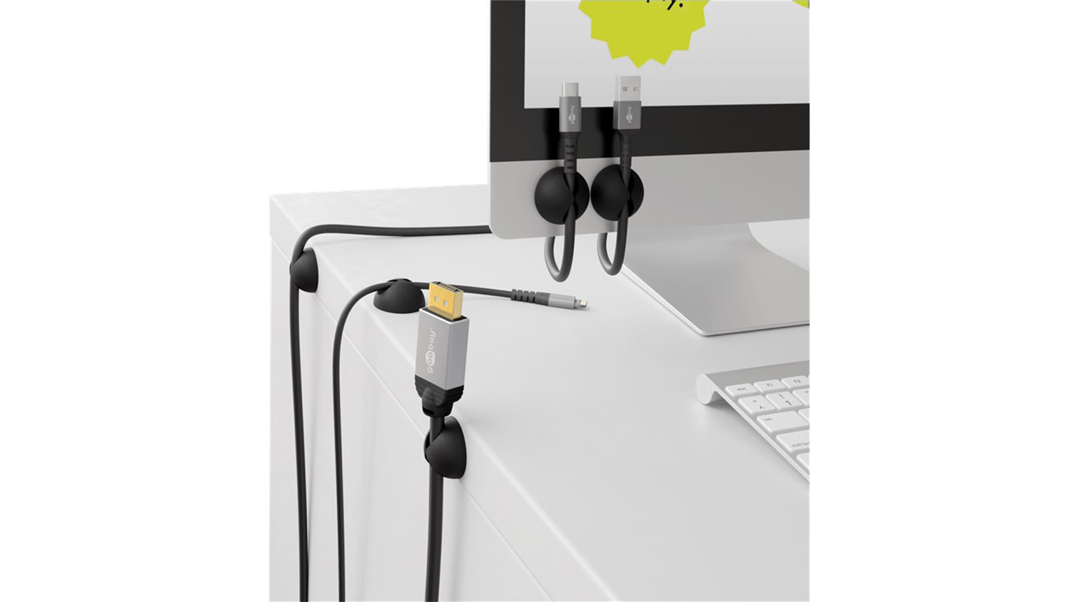 Goobay Cable Management 1 Slot - Black (5 Piece Set)