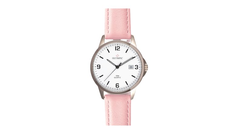 Olympic Titanium Watch 37mm - Rose Leather with White Dial