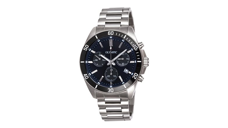 Olympic Chronograph Series Gents Watch 44mm - Stainless Steel with Blue Dial