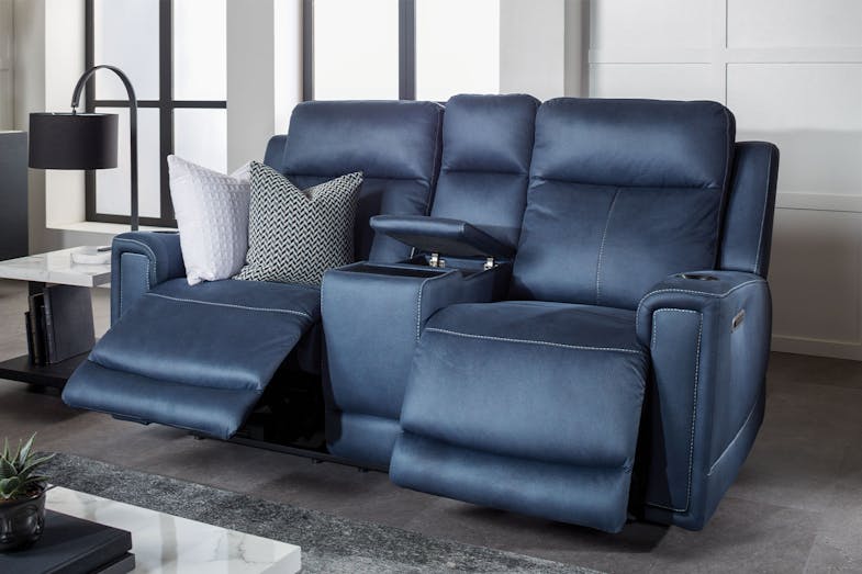 Wolgan 2 Seater Powered Recliner Sofa - Blue